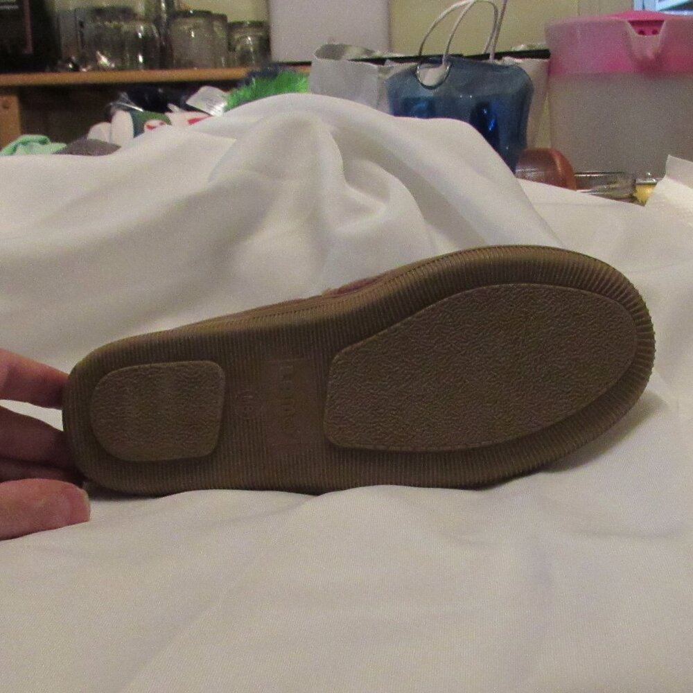 Lamo Mens Slippers Size 8 Light Brown Soft Sheepskin Slip On Excellent Cond. - Picture 6 of 9